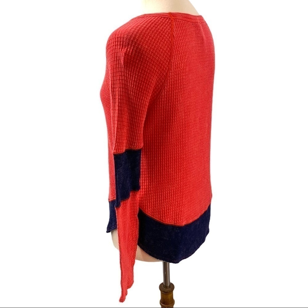 Free People Diamond Dozen Waffle Knit Thermal Top - Picture 4 of 11